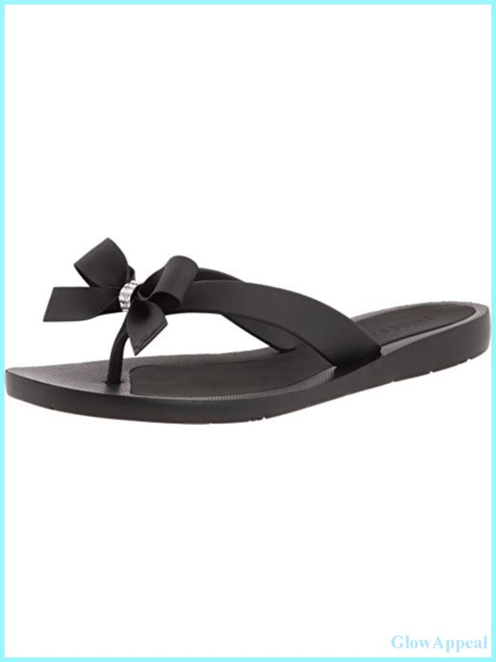 Slip On Thong Flip Flop Sandals with Bow Rhinestone Embellishment Open Toe